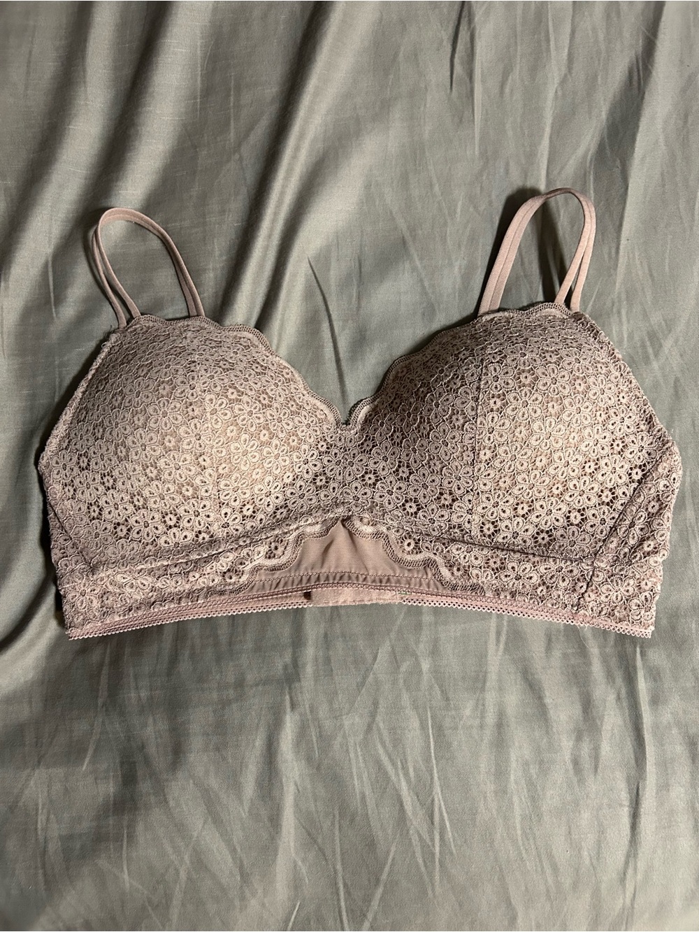 aerie Floral Lace Light Pink Wire-free Bra Size 38B